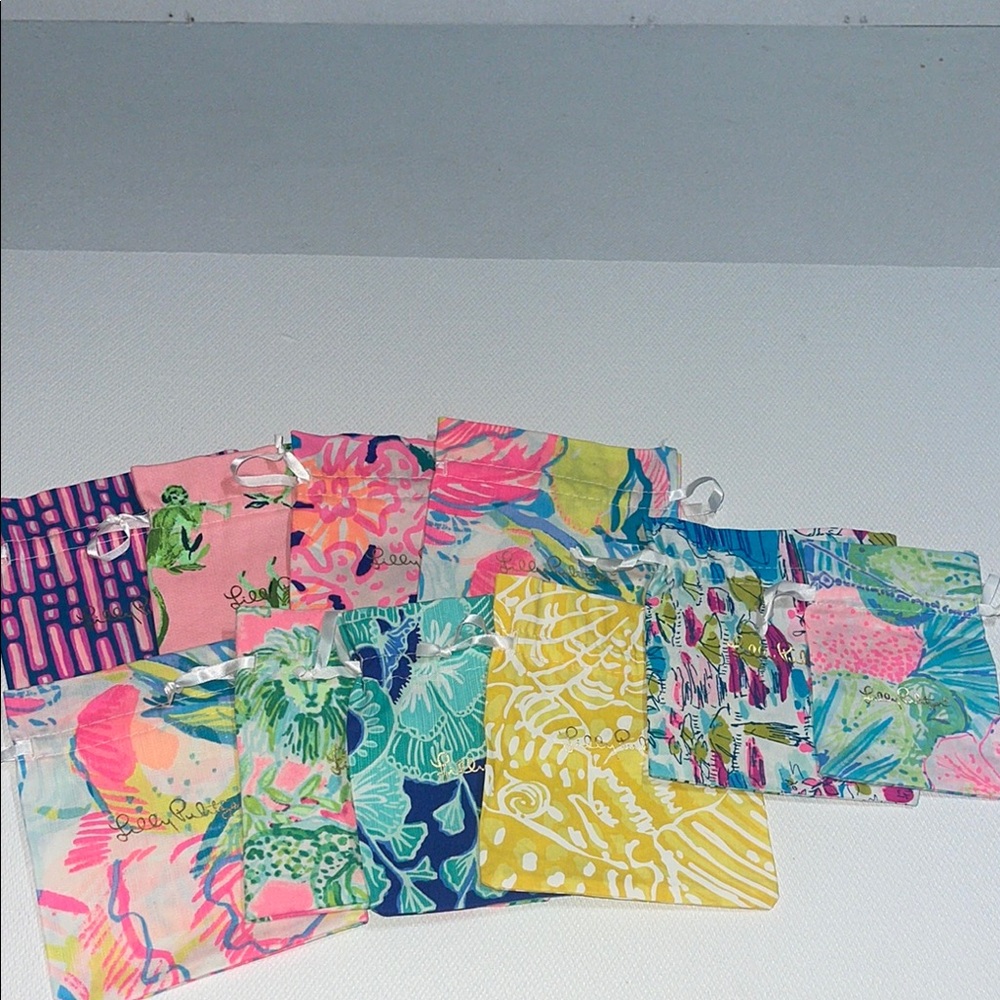 Lilly Pulitzer 🌸BUNDLE 🌸Colorful Drawstring Bags Set 10 pcs